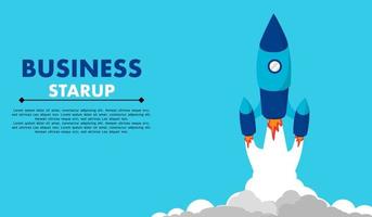 Startup business concept. Business project startup process. illustration of a rocket gliding as a startup business illustration. Can be used for web landing pages, banners, mobile apps. Vector. vector