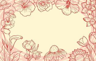 Handdrawn Realistic Flower Background vector