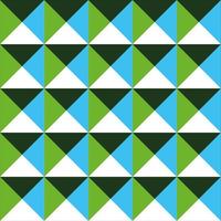 Geometry seamless pattern. Dynamic and contrast, optical illusion. Black, green, blue and white. Vector design.