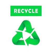 reciclar icono verde vector diseño