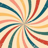 Retro background with rotating, spiral stripes in the center. Vector illustration