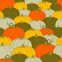 Pumpkin seamless pattern. Plenty of colorful vegetables. Happy Thanksgiving. Graphic design. vector