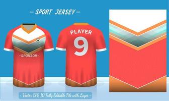 Sports jersey and t-shirt template sports jersey design vector mockup. Sports design for football, badminton, racing, gaming jersey.