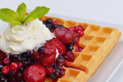 oblea de frutas de cerca foto