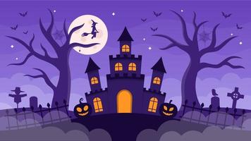 Haunted House Halloween Background vector