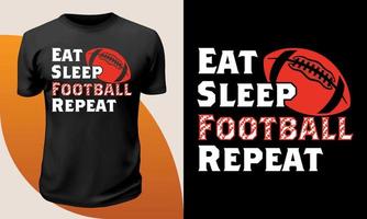 comer dormir fútbol repetir diseño de camiseta camiseta versátil vector