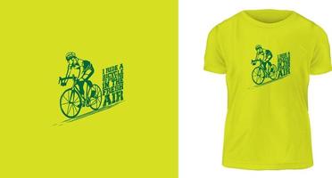 concepto de diseño de camisetas, monto en bicicleta para respirar aire fresco vector