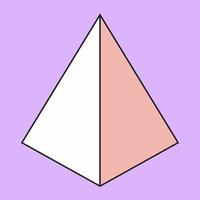 Isometric tetrahedron. Geometric shape. vector