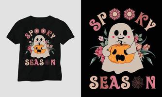 linda plantilla de vector de camiseta de halloween