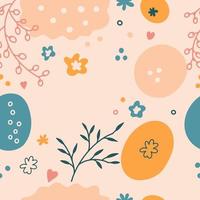 Happy Easter seamless pattern. Square abstract composition in pastel-colored. vector