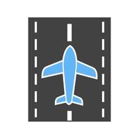 Runway Glyph Blue and Black Icon vector