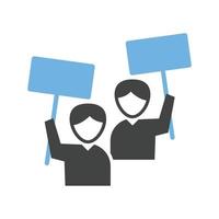 Protest Glyph Blue and Black Icon vector