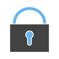 Lock Glyph Blue and Black Icon vector