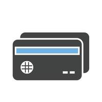 Credit Cards Glyph Blue and Black Icon vector