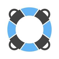 Life Saving Tube Glyph Blue and Black Icon vector