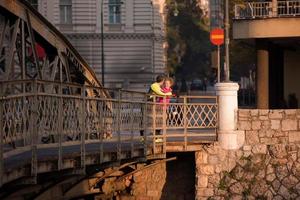 young  couple jogging photo