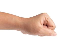 a woman's clenched fist isolated photo