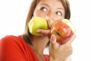 beautiful girl with apple photo