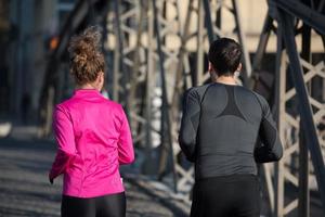 young  couple jogging photo