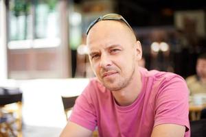 portrait of young man on coffee break photo