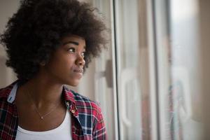 portrait of a young beautiful black woman photo