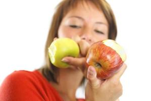 beautiful girl with apple photo