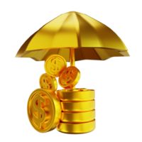 3D-Darstellung goldene finanzielle png