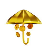 3D illustration golden financial png