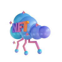 3d illustrazione nft nube png