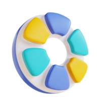 paleta de cores do círculo de ilustração 3D