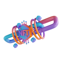 3D illustration Ethereum and NFT link png