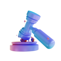 3D illustration NFT hammer and Ethereum png
