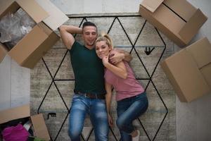 Top view of attractive young couple photo
