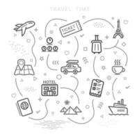 planificador de viajes y turismo tiempo vector