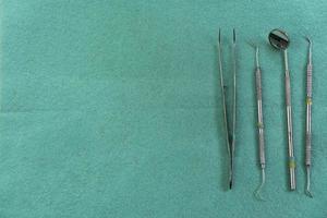 dental instruments ready for use in the dental office photo