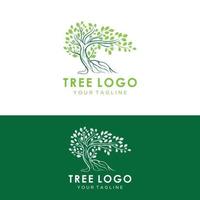 diseño de logotipo de árbol vibrante abstracto, vector de raíz - inspiración de diseño de logotipo de árbol de vida aislado sobre fondo blanco.