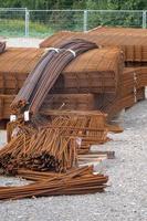 steel and iron mats on a construction site photo