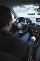 man using car navigation photo