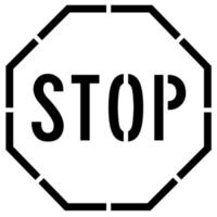 Stop road sign pavement stencil template vector