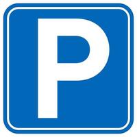 blue parking sign template vector