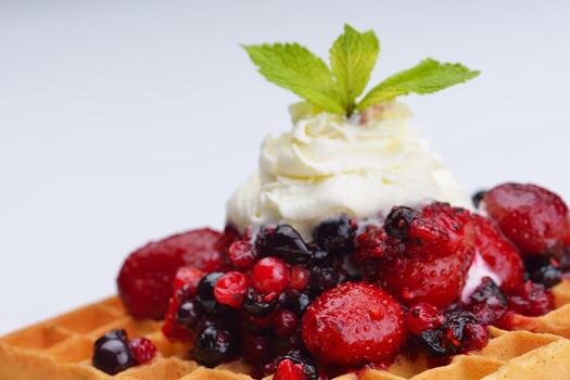 oblea de frutas de cerca foto