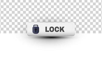 unique realistic web button lock icon sign symbol 3d design isolated on vector