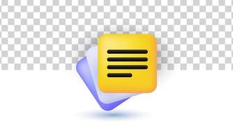 unique realistic note text office 3d design isolated on vector