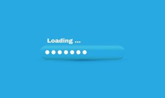 unique realistic blue bar loading icon 3d design isolated on vector