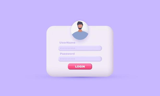 unique realistic login website or smartphone template 3d design isolated on