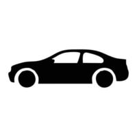silueta de lindo coche de juguete de dibujos animados en negro. ilustración, miniatura, imitación, logo de coche. vector de vehículo editable.
