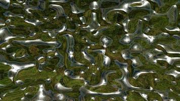 Gotas de agua de procesamiento digital sobre un fondo de hierba foto