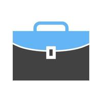 Briefcase Glyph Blue and Black Icon vector