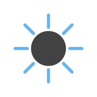 Sunny Weather Glyph Blue and Black Icon vector