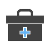 First Aid Glyph Blue and Black Icon vector